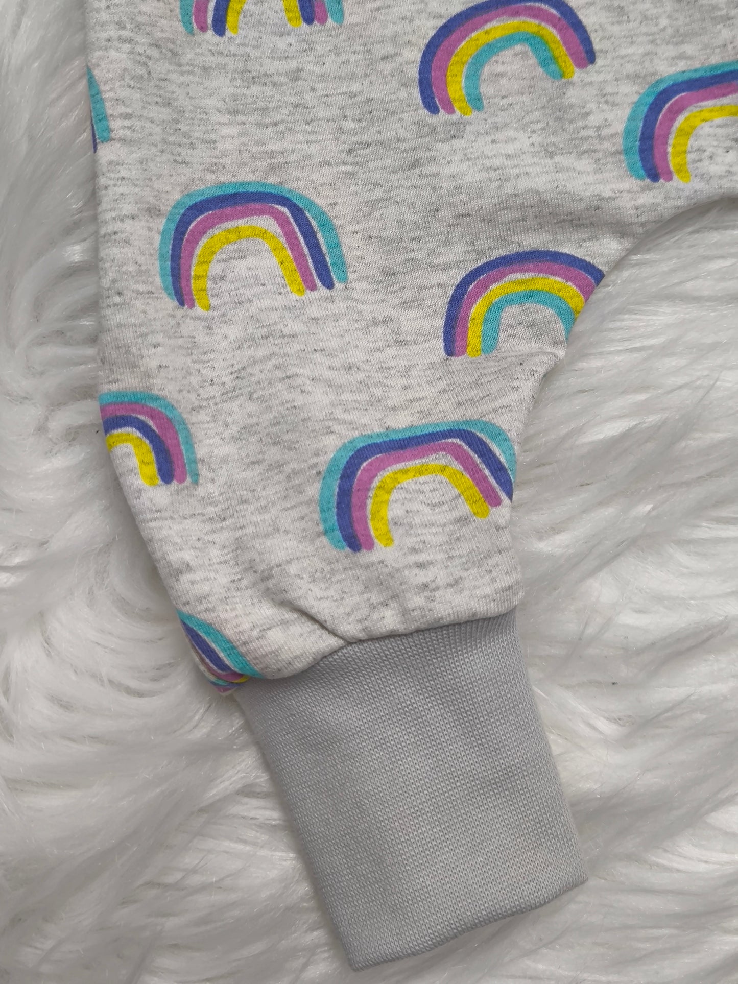 Strampler Regenbogen blau