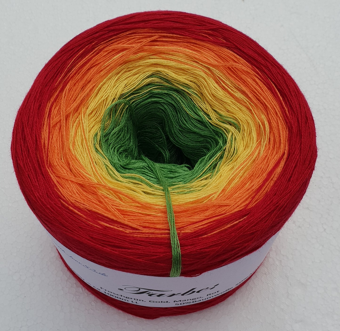 froschgrün, gold, mango, rot