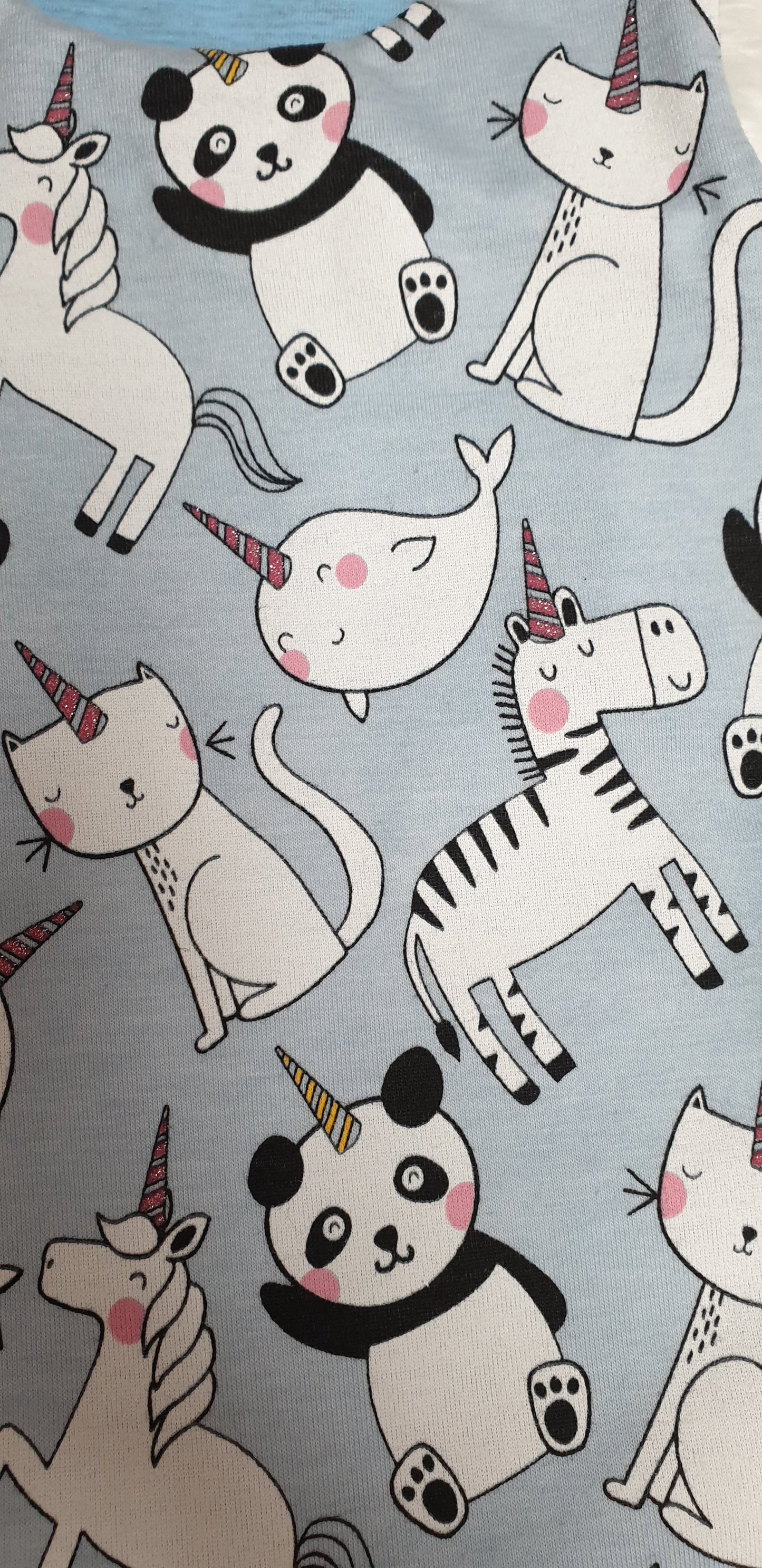 Einhorntiere mit glitzer 50/56-74/80