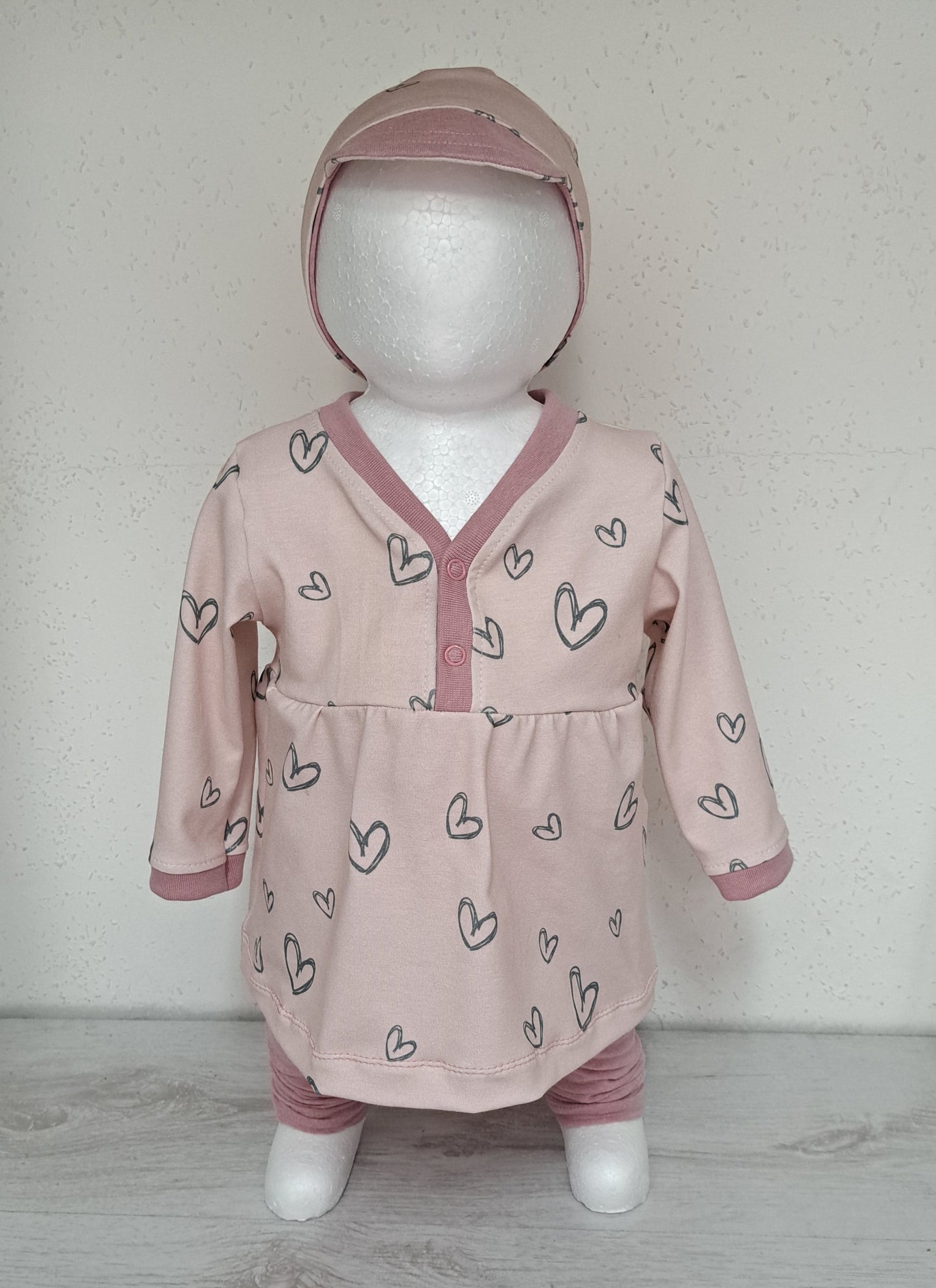 Set Herz rosa gr.62/68