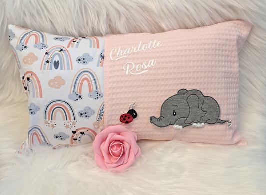 Kissen Elefant mit Käfer rosa