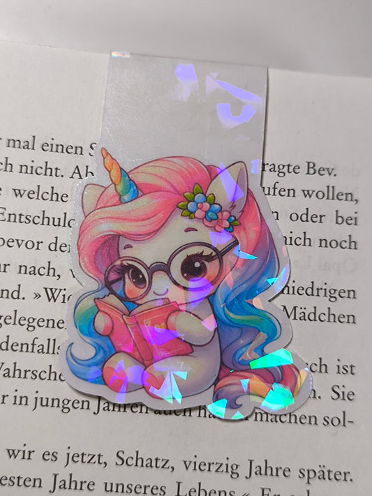 Lesezeichen Lese-Einhorn (Splitter-Effekt)