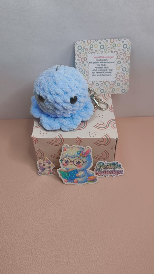 Glücksbringer Oktopus blau