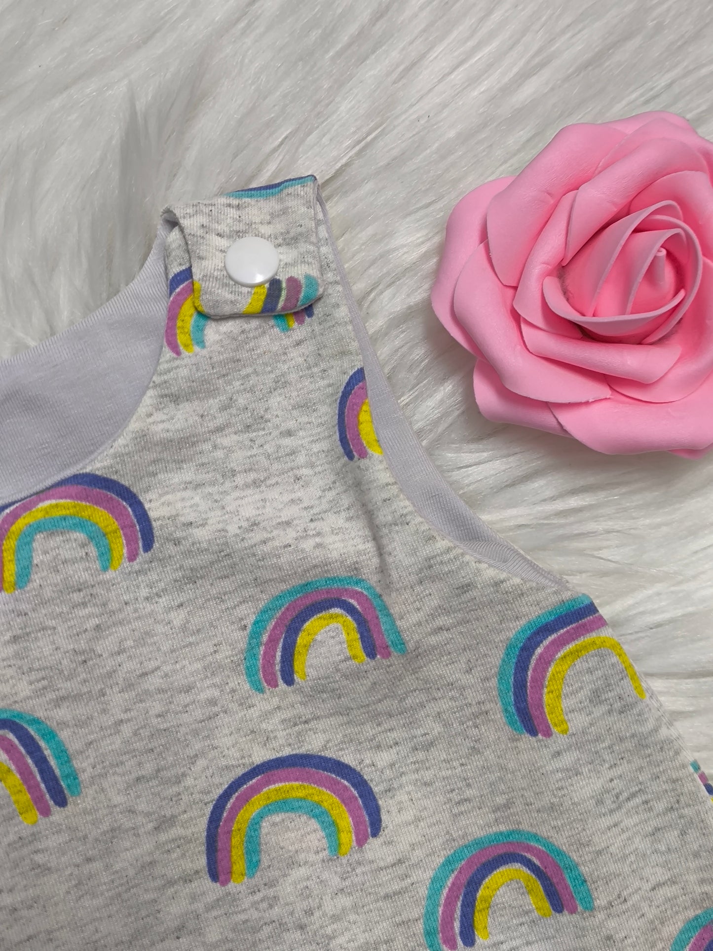Strampler Regenbogen blau