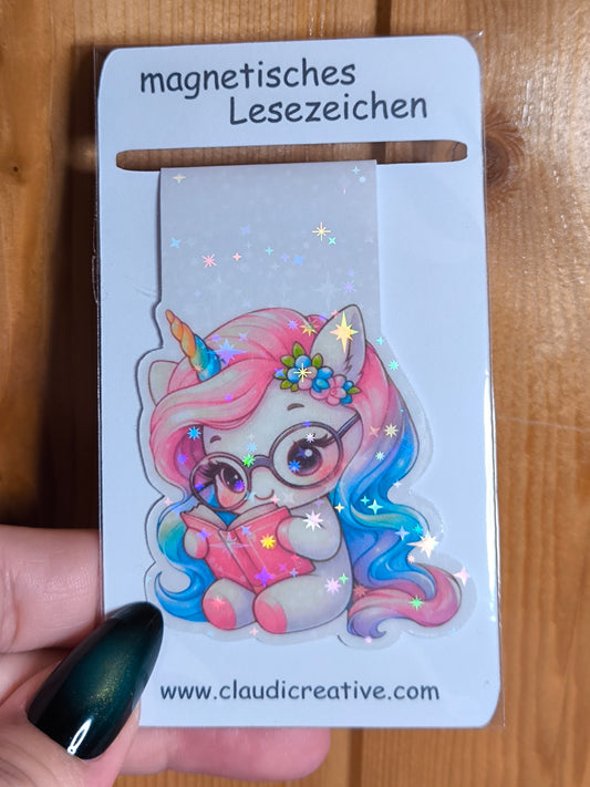 Lesezeichen Lese-Einhorn (Sternchen-Effekt)