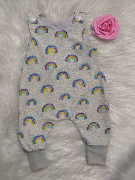 Strampler Regenbogen blau