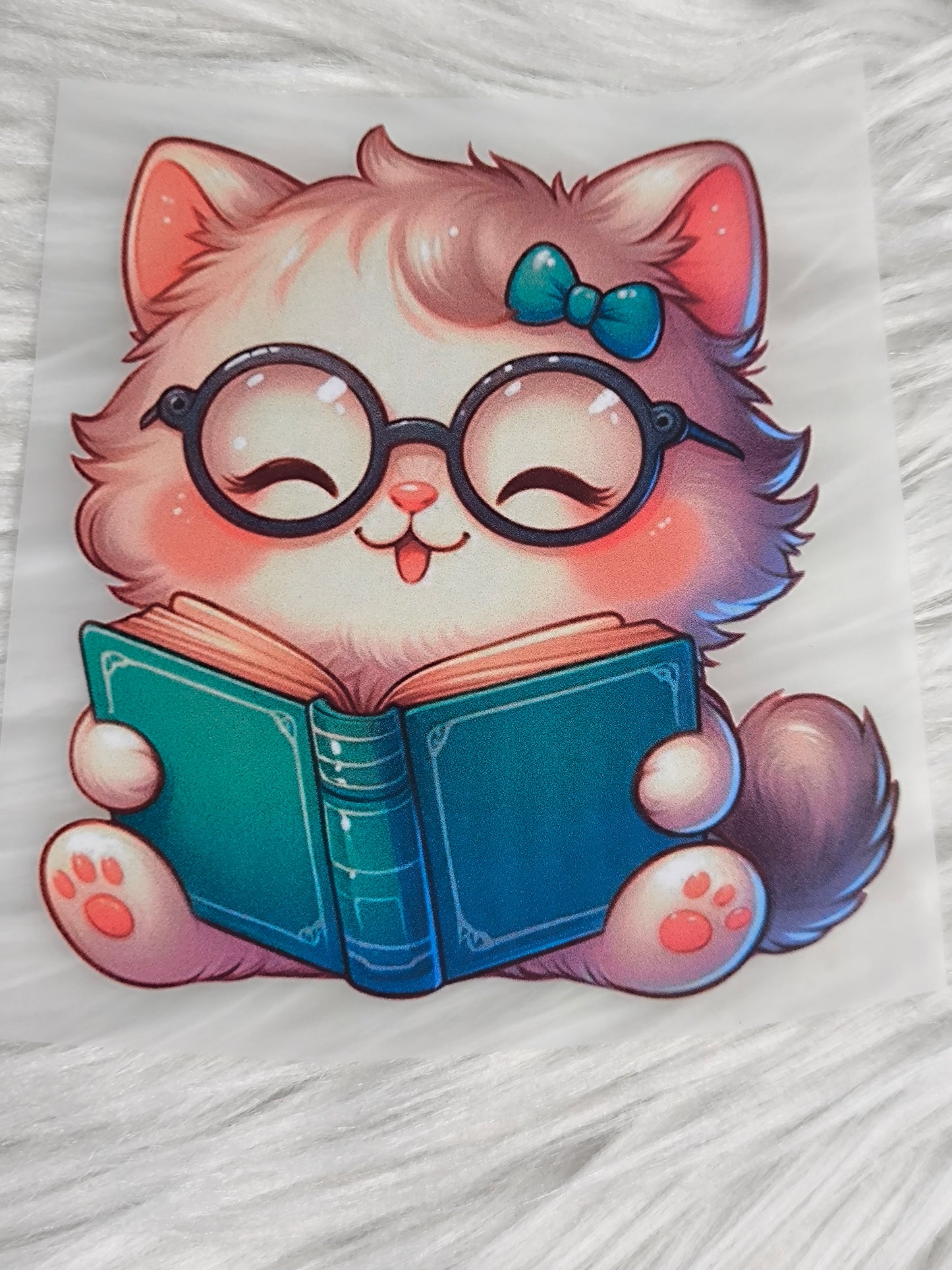 Bügelbild Lese-Katze