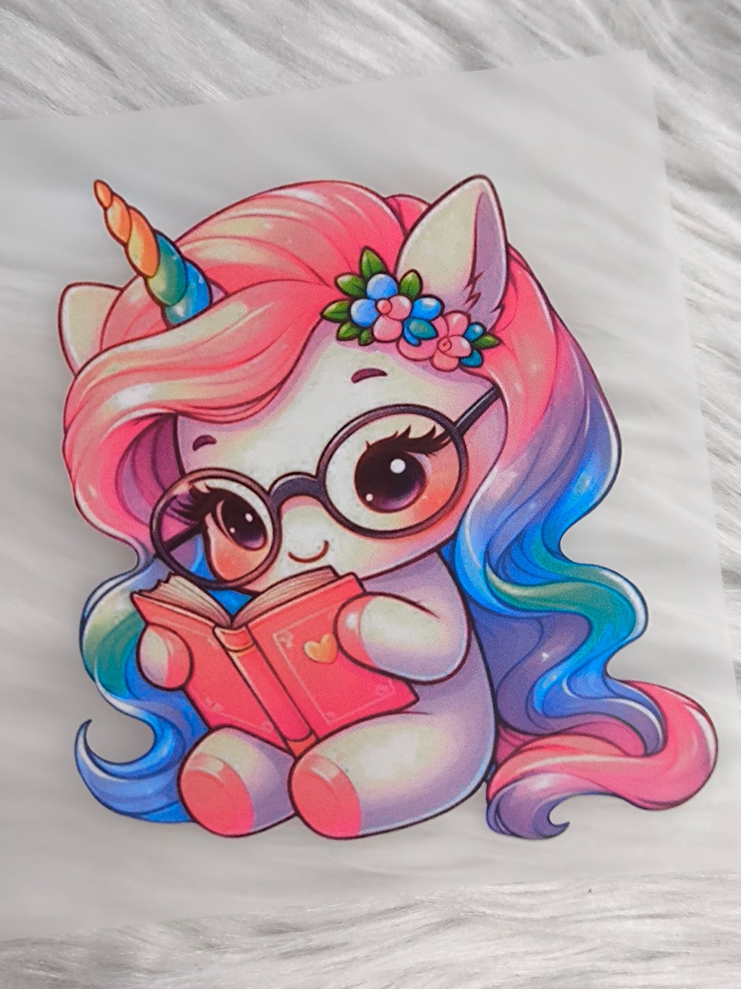 Bügelbild Lese-Einhorn