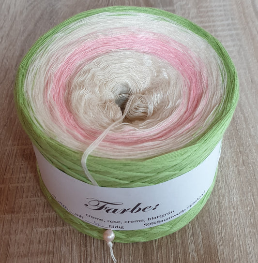 creme, rose, creme, blattgrün