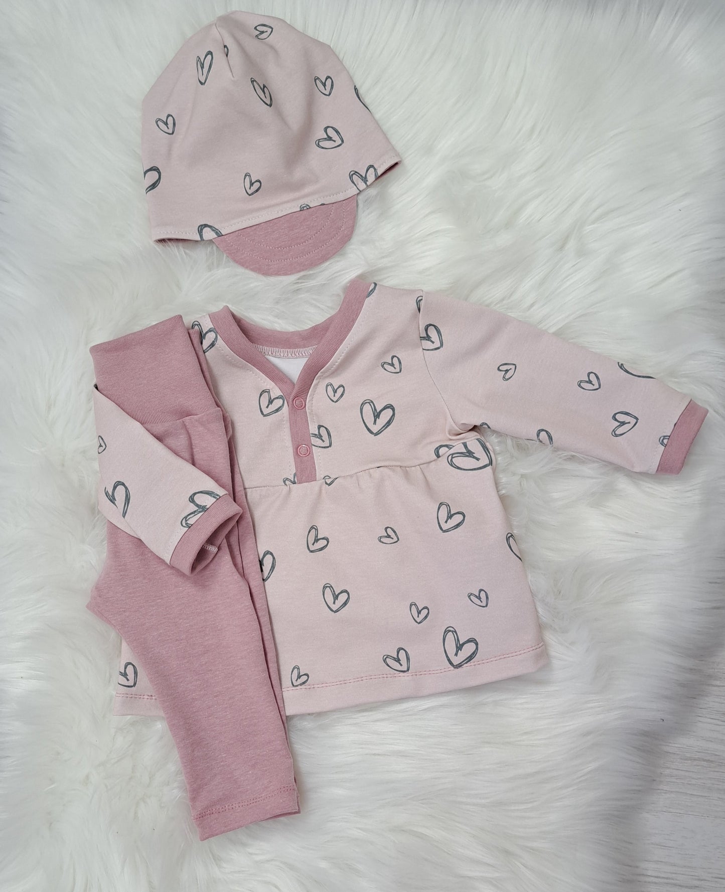 Set Herz rosa gr.62/68