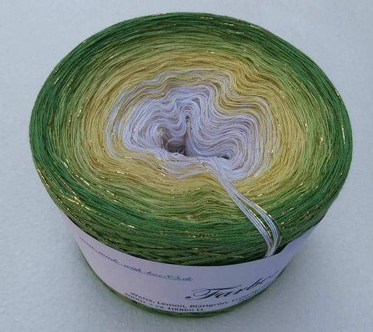 weiss, jalousie, blattgrün, froschgrün+ Lurex gold